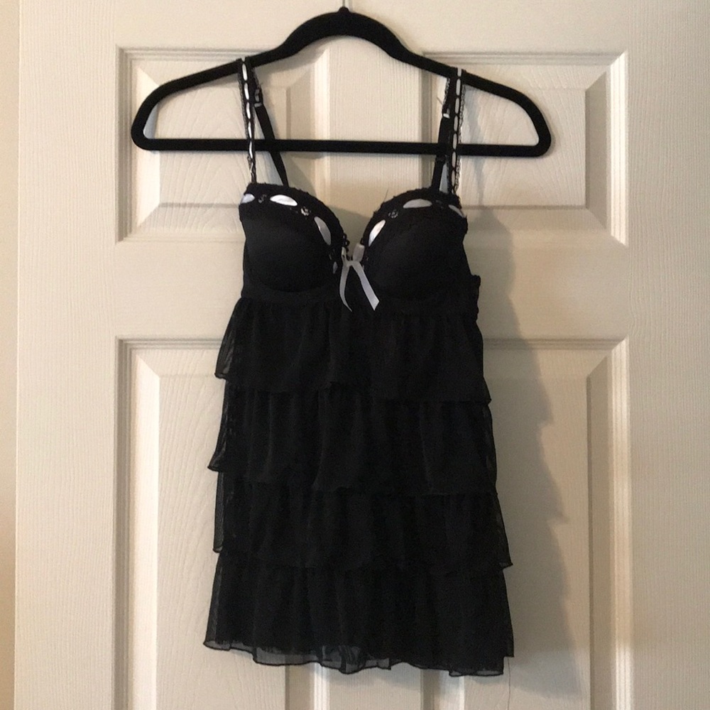 Black Ruffle Babydoll Nighty